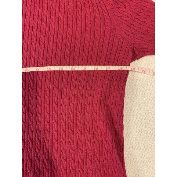 Tommy Hilfiger Cable Knit Sweater Women’s Medium Pink Preppy Light Sweater - Picture 5 of 8